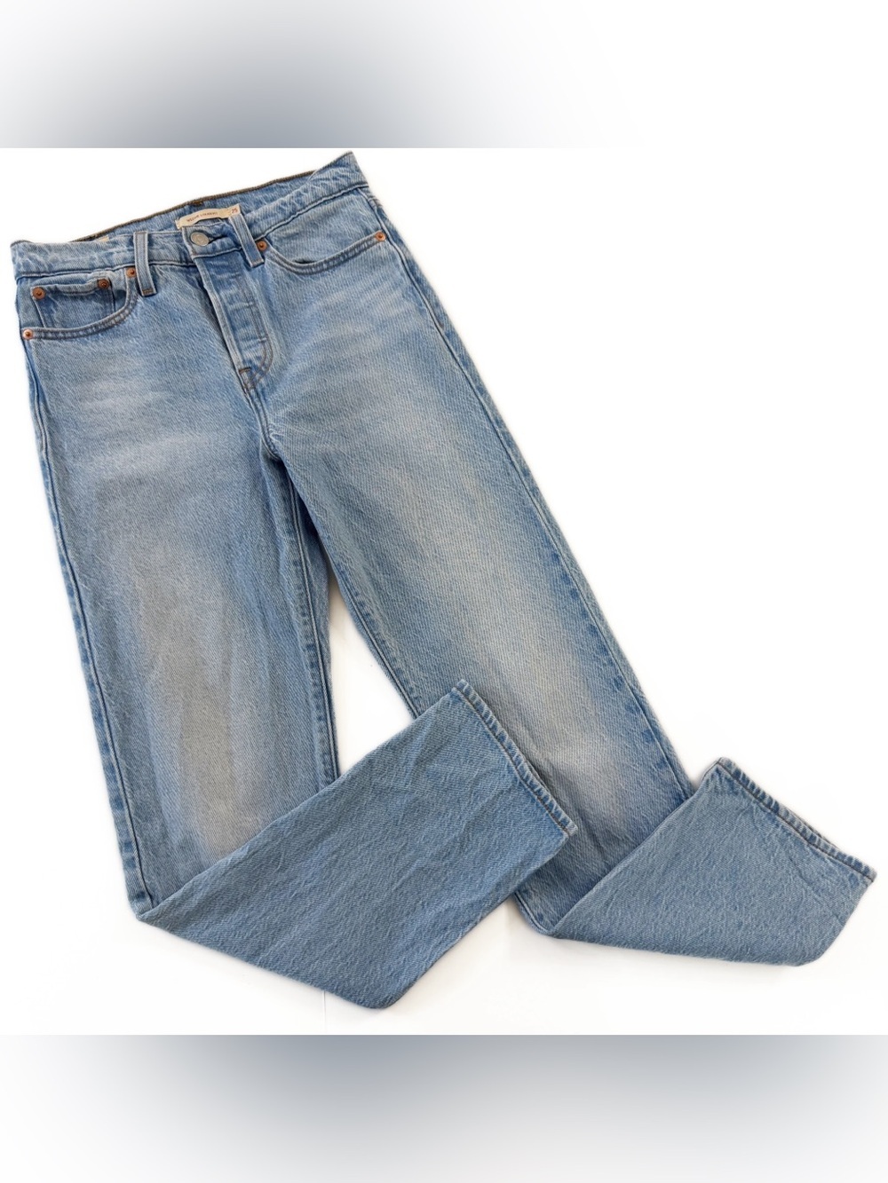 Levi’s Premium Jeans Womens 25 Wedgie Straight Button Fly Light Wash